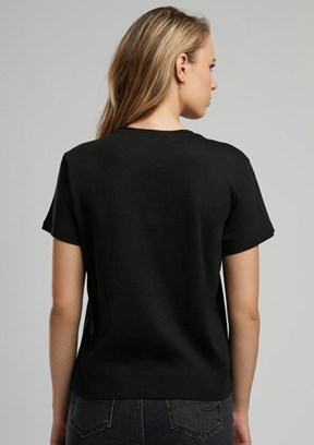 LEE COOPER Brighton Siyah Kadın O Yaka T-shirt