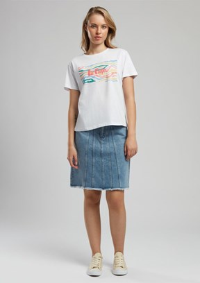 LEE COOPER Zebrars Beyaz Kadın O Yaka T-shirt