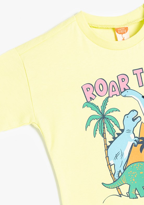 KOTON Yeşil Erkek Bebek Baskılı T-Shirt