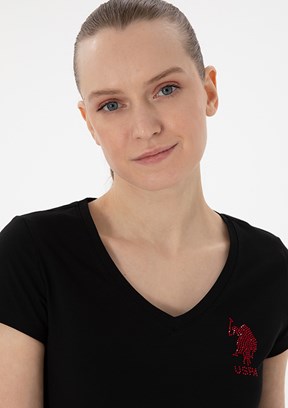 US POLO ASSN Siyah Kadın Basic T-Shirt