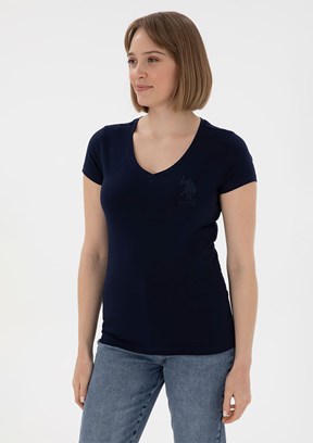 US POLO ASSN Lacivert Kadın Basic T-Shirt