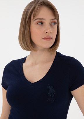 US POLO ASSN Lacivert Kadın Basic T-Shirt