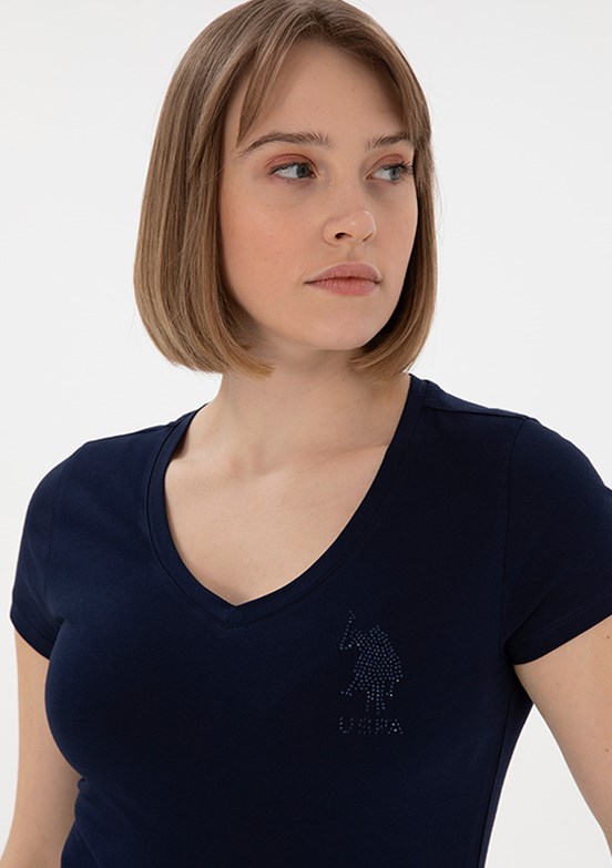 US POLO ASSN Lacivert Kadın Basic T-Shirt