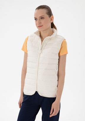 US POLO ASSN Beyaz Kadın Dokuma Yelek