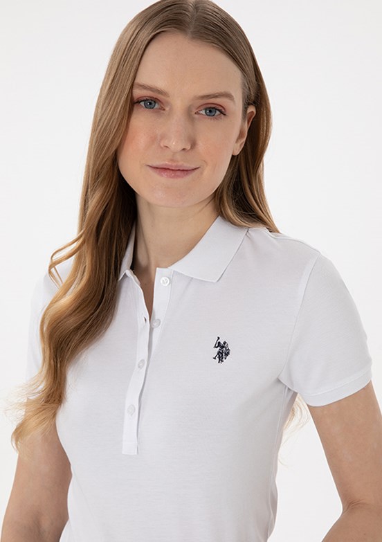 US POLO ASSN - Kadın Beyaz Slim T-Shirt