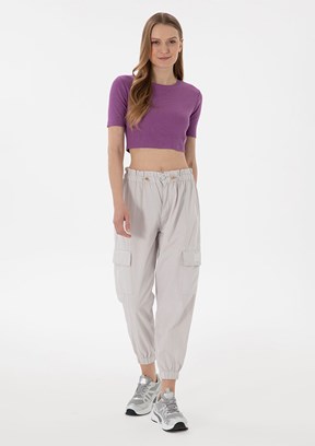 US POLO ASSN Gri Kadın Mom Pantolon