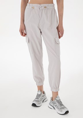 US POLO ASSN Gri Kadın Mom Pantolon