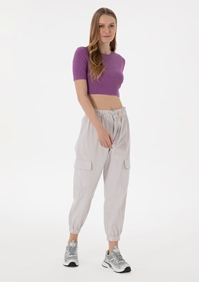US POLO ASSN Gri Kadın Mom Pantolon