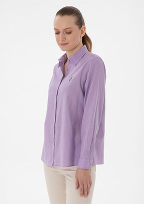 US POLO ASSN Mor Kadın Uzun Kol Gömlek