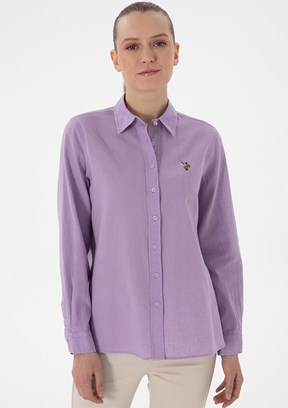 US POLO ASSN Mor Kadın Uzun Kol Gömlek