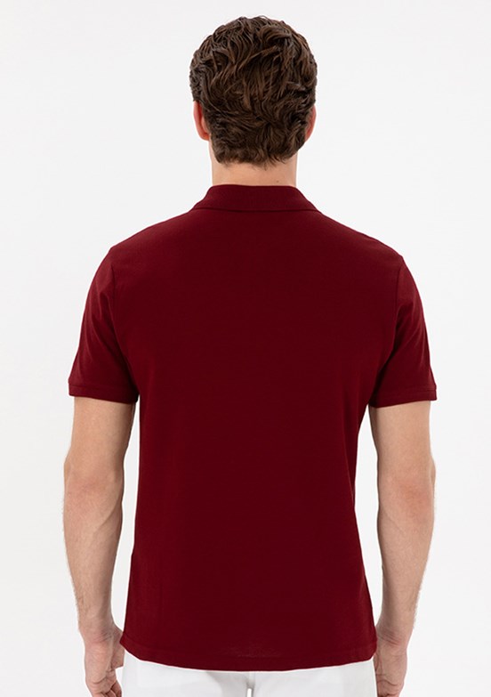 US POLO ASSN Bordo Erkek Basic T-Shirt