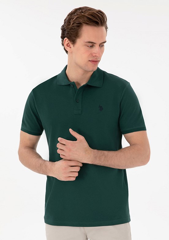 US POLO ASSN Yeşil Erkek Basic T-Shirt