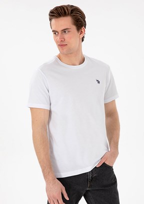US POLO ASSN Beyaz Erkek Basic T-Shirt