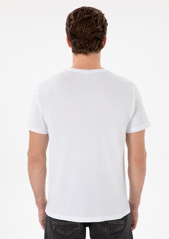 US POLO ASSN Erkek Beyaz Basic T-Shirt