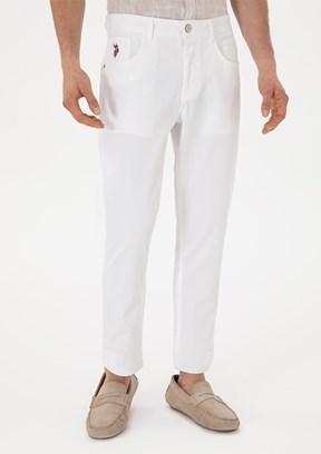 US POLO ASSN Beyaz Erkek Chino Pantolon
