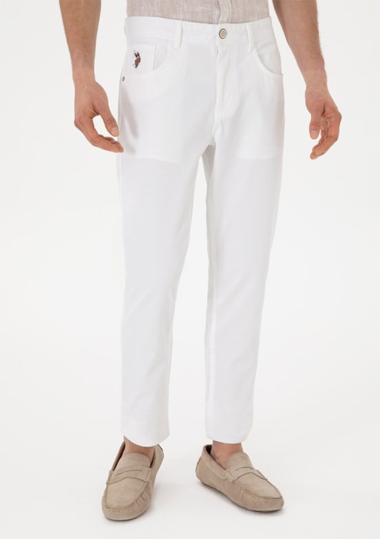 US POLO ASSN Beyaz Erkek Chino Pantolon