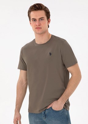 US POLO ASSN Bej Erkek Basic T-Shirt