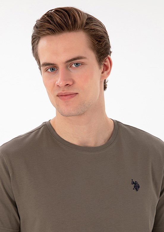 US POLO ASSN Bej Erkek Basic T-Shirt
