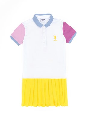 US POLO ASSN Beyaz Kız Çocuk Örme Elbise