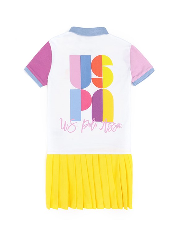 US POLO ASSN Beyaz Kız Çocuk Örme Elbise