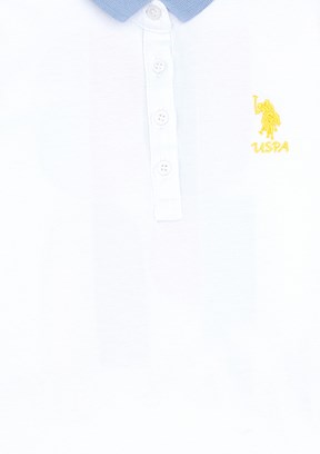 US POLO ASSN Beyaz Kız Çocuk Örme Elbise