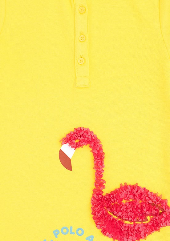 US POLO ASSN Sari Kız Çocuk Örme Elbise