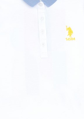US POLO ASSN Beyaz Kız Çocuk Örme Elbise