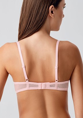 NEW BRA - 3484100000 Kadın Pudra Desteksiz Dantelli Sütyen