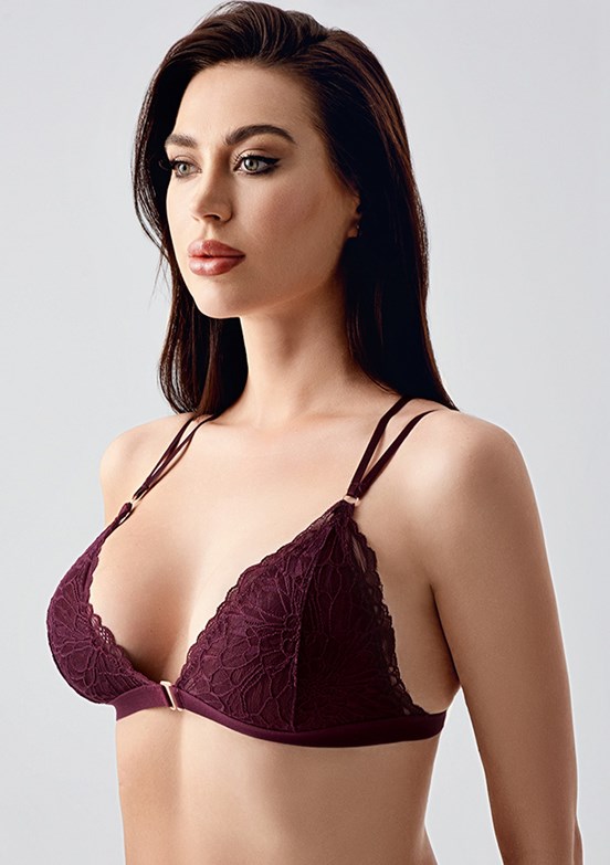 NEW BRA - 3383260000 Kadın Bordo Desteksiz Bralet