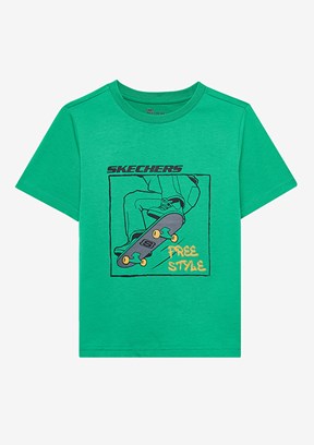 SKECHERS Yeşil Erkek Çocuk Baskılı T-Shirt