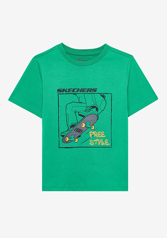 SKECHERS Yeşil Erkek Çocuk Baskılı T-Shirt