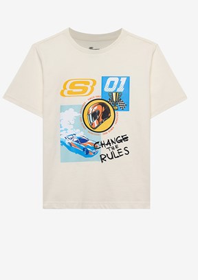 SKECHERS Beyaz Erkek Çocuk Baskılı T-Shirt