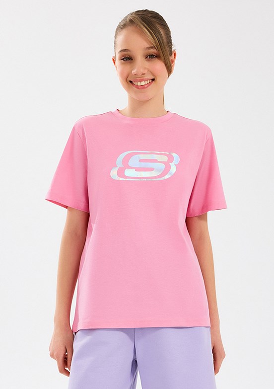SKECHERS Pembe Unisex Baskılı T-Shirt