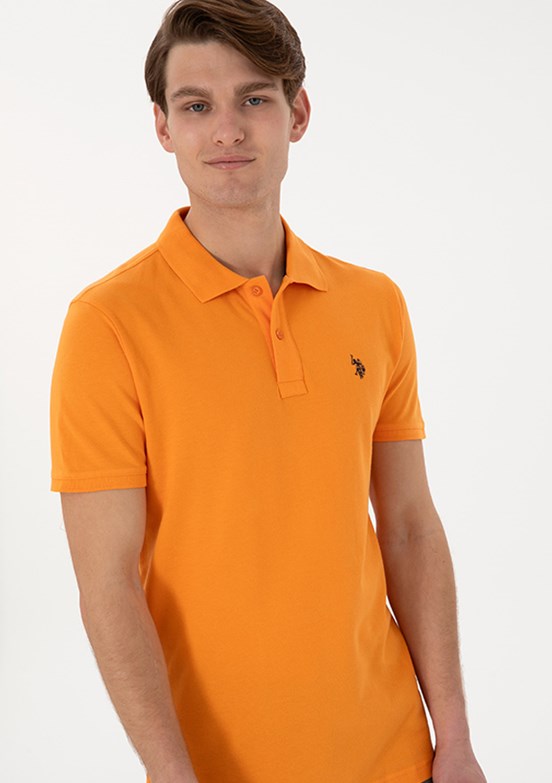 US POLO ASSN Erkek Turuncu Basic T-Shirt