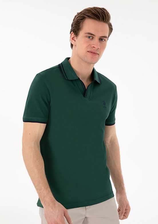 US POLO ASSN Yeşil Erkek Slim T-Shirt