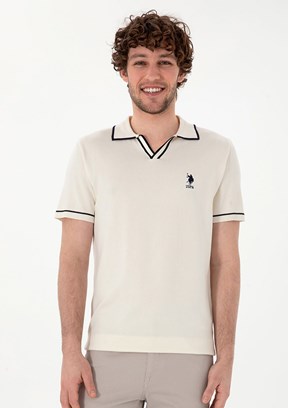 US POLO ASSN Beyaz Erkek Slim Kazak