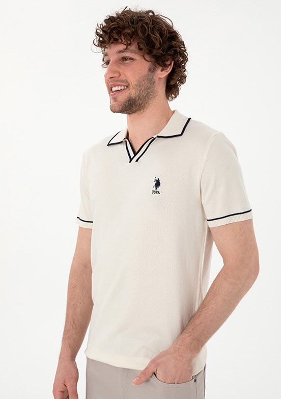 US POLO ASSN Beyaz Erkek Slim Kazak