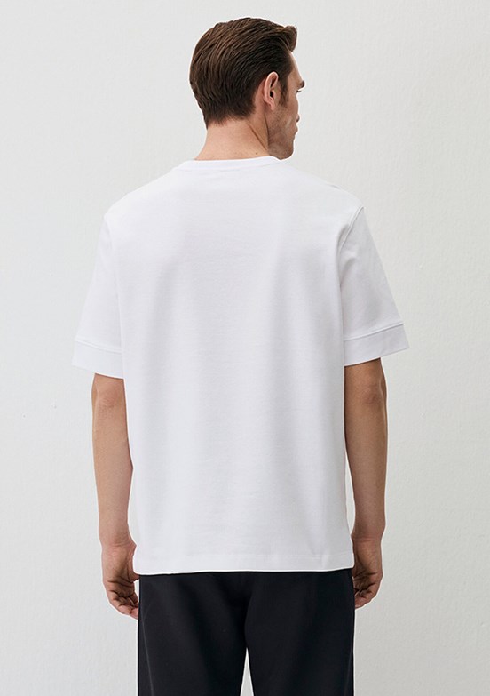 MAVİ Rahat Kesim Beyaz Erkek Cepli T-shirt
