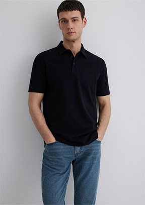 MAVİ Siyah Erkek Polo Yaka T-shirt