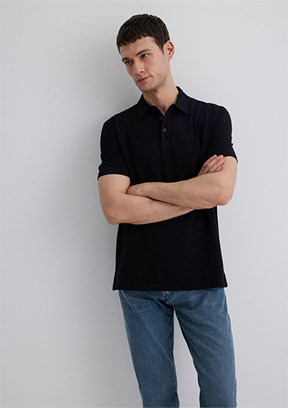 MAVİ Siyah Erkek Polo Yaka T-shirt