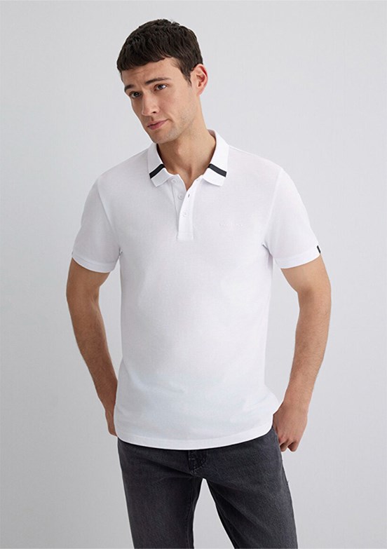 MAVİ Beyaz Erkek Polo Yaka T-Shirt