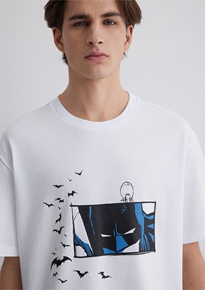MAVİ Batman Baskılı Beyaz Erkek T-shirt