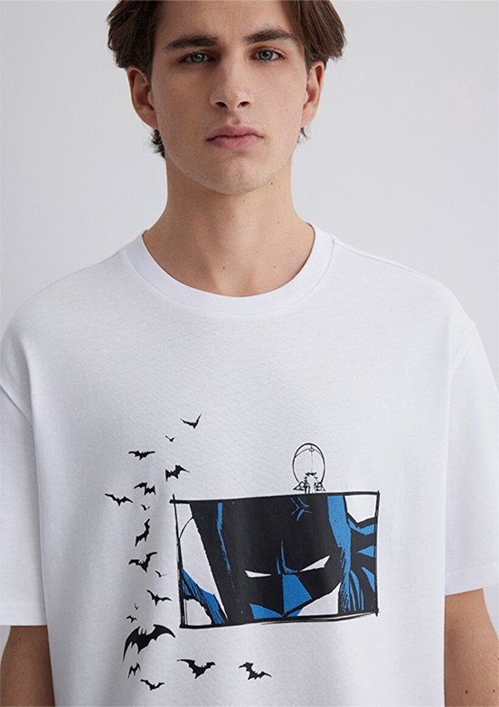 MAVİ Batman Baskılı Beyaz Erkek T-shirt