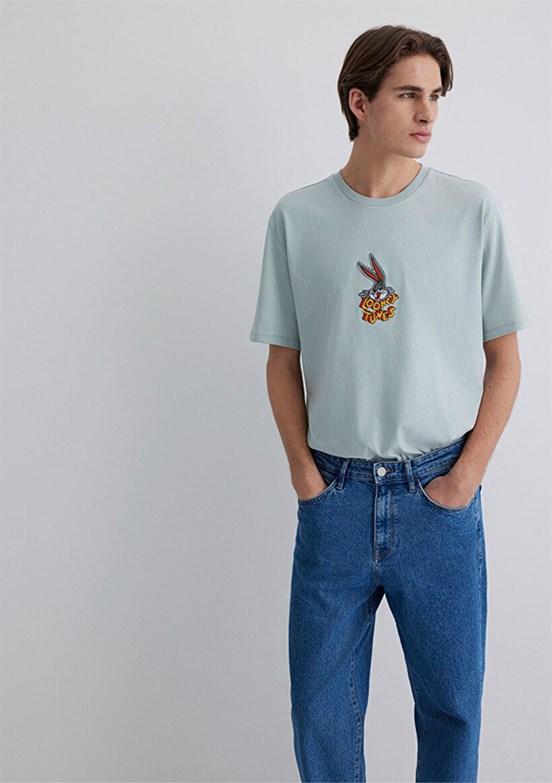 MAVİ Bugs Bunny Baskılı Gri Erkek T-shirt