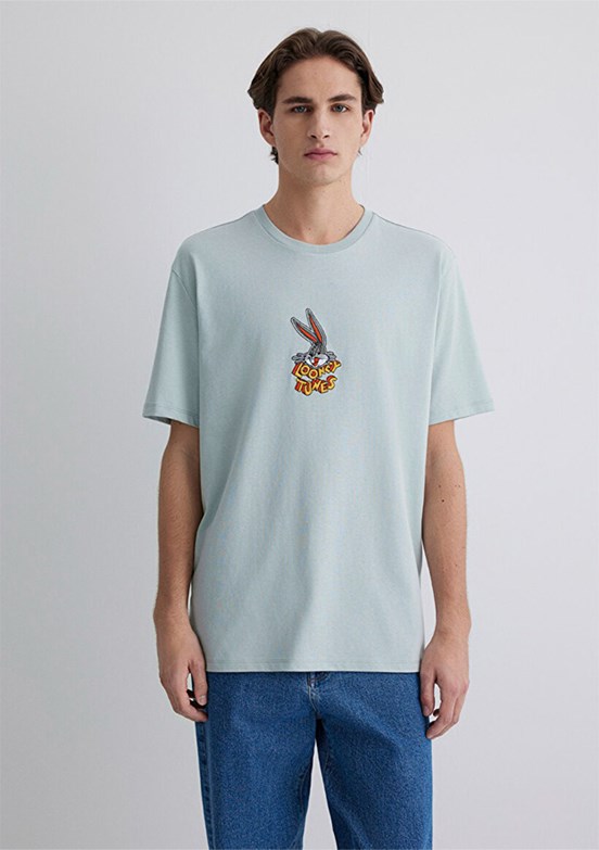 MAVİ Bugs Bunny Baskılı Gri Erkek T-shirt