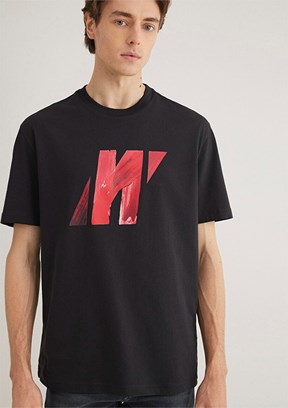MAVİ Pro Baskılı Siyah Kadın T-shirt