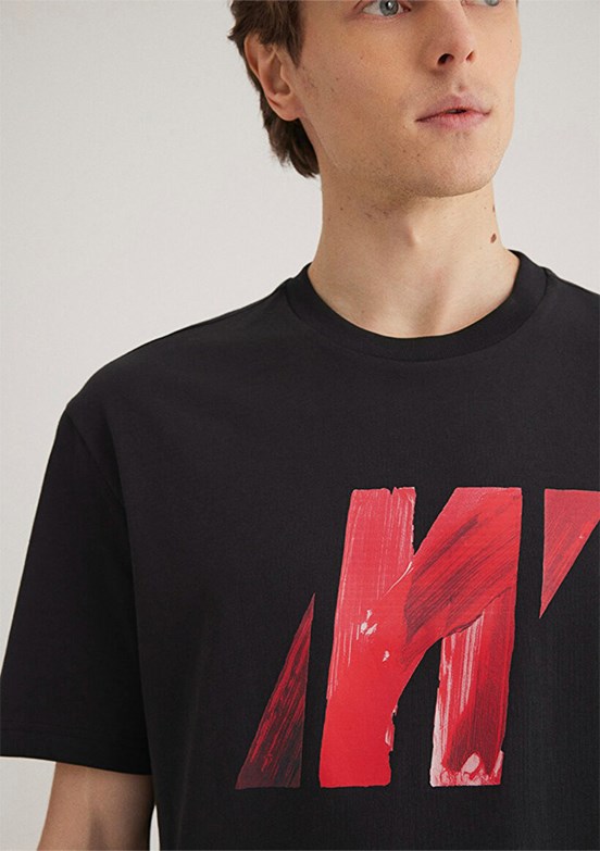 MAVİ Pro Baskılı Siyah Kadın T-shirt