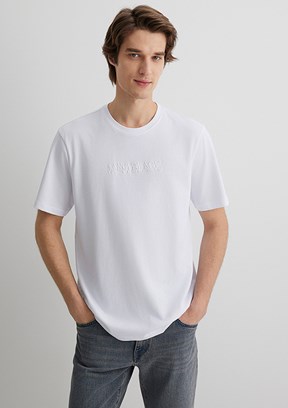 MAVİ Baskılı Beyaz Erkek T-shirt