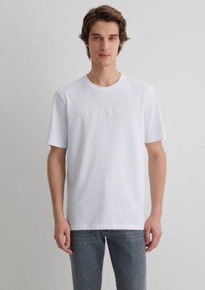 MAVİ Baskılı Beyaz Erkek T-shirt