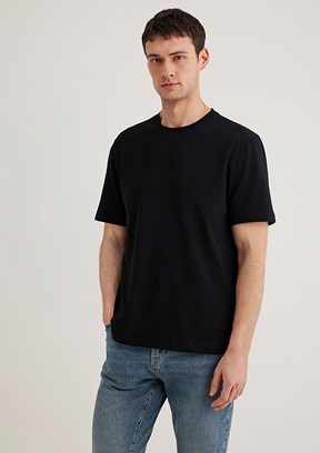MAVİ Siyah Erkek Bisiklet Yaka T-Shirt